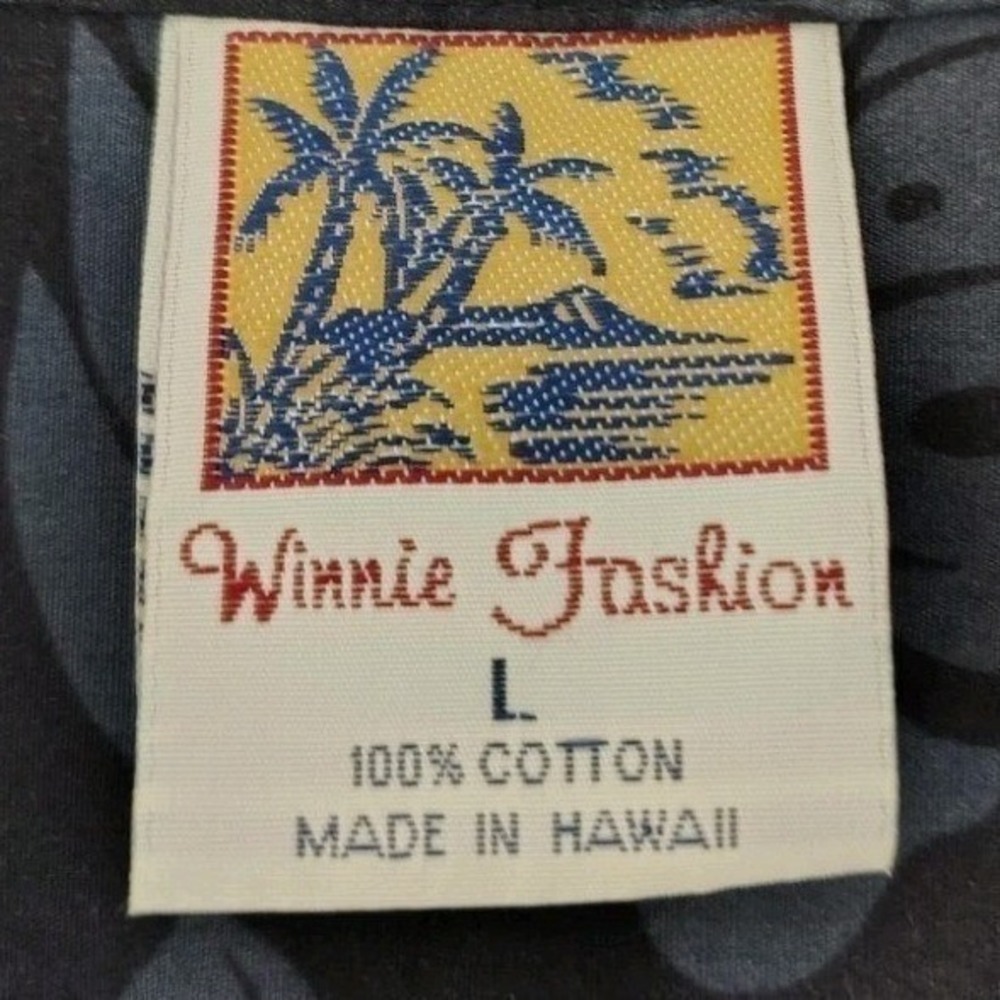Winnie Fashion Mens Black Cotton Parrot Tropical Hawaiian Aloha Shirt Large - Picture 6 of 13
